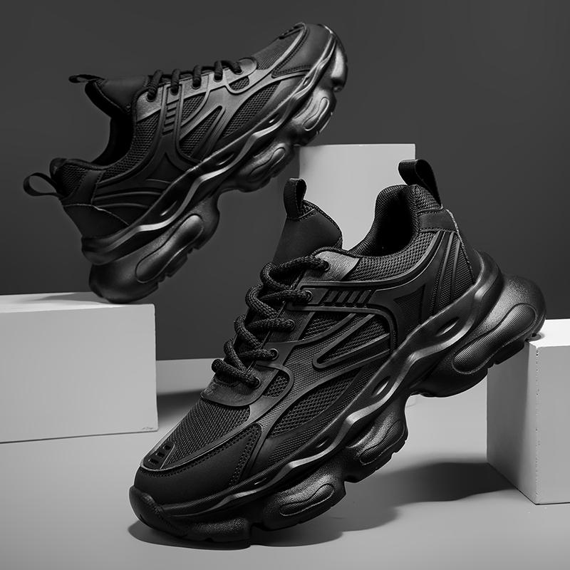 Fashion Fashion Men's Shoes 2025 New Thick Soled Lace Up Tennis Sports Mesh Jogging Shock-absorbing Outdoor Anti Slip Training Shoes