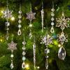 18-Piece Christmas Tree Decoration Set: Crystal Snowflakes & Icicle Ornaments