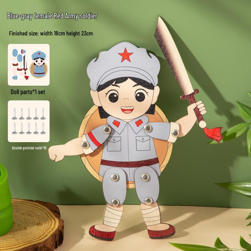 Children s DIY Red Army Soldier Doll Kit - National Day Theme