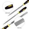 5-Piece Metal Needle File Set - Hardened Alloy Steel Includes Flat, Warding, Square, Triangular, Round, and Half-Round Files
