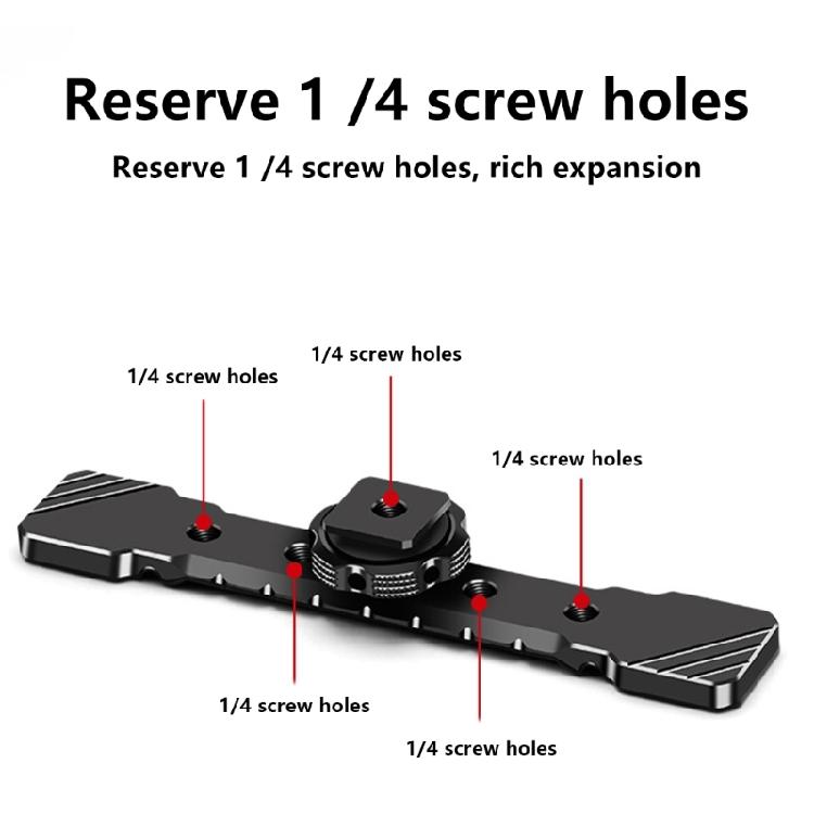 Cold Shoe Mount Bracket Aluminum Extension Bar Plate Double Hot Shoe Adapter for Microphone LED Video Light Stand
