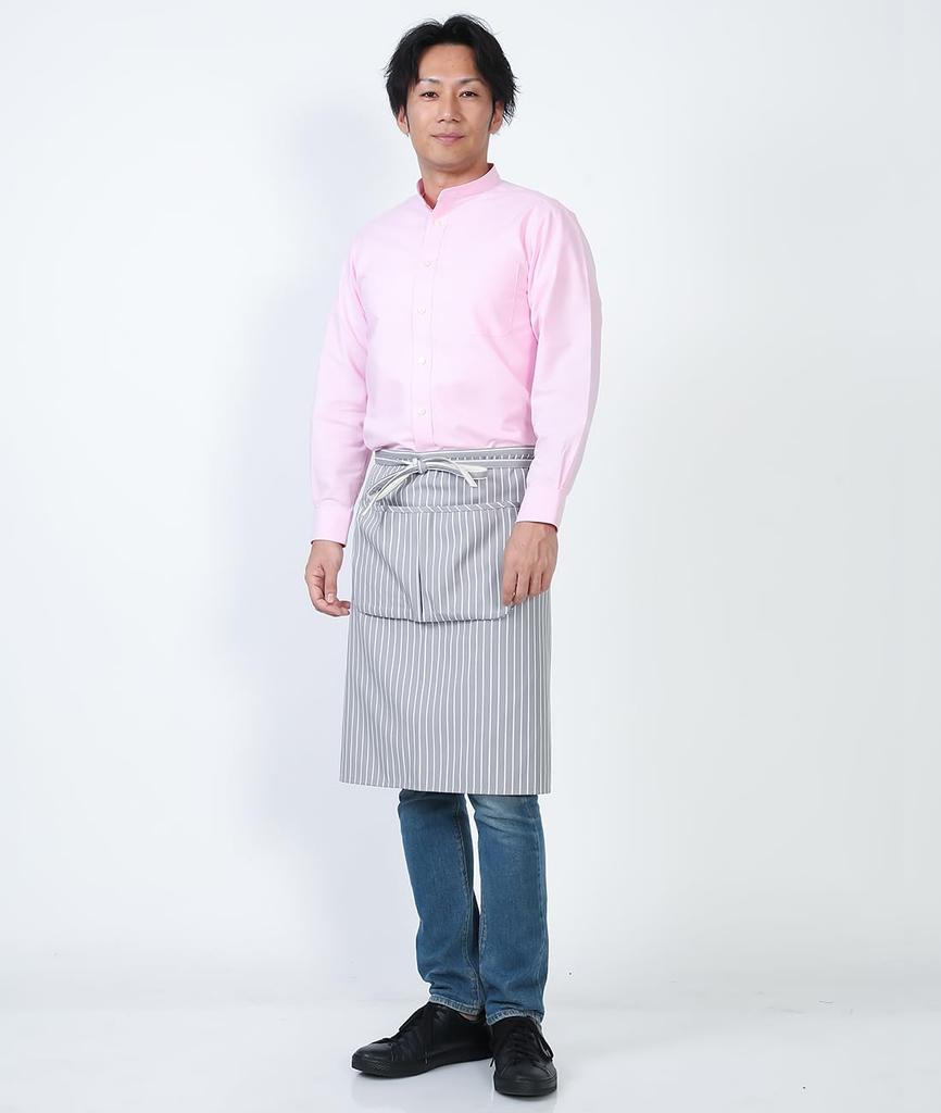 Seven Uniform GH7021-2 Pink 5L Long Sleeve Stand Collar Shirt with Oxford Clothes, Restaurant Uniform