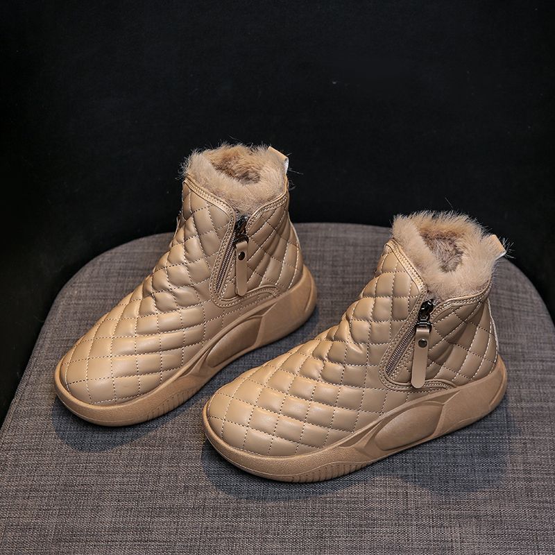 

Женские повседневные высокие хлопковые ботинки 2024 года, зимние новые корейские хлопковые универсальные ботинки с толстой подошвой 40 хаки