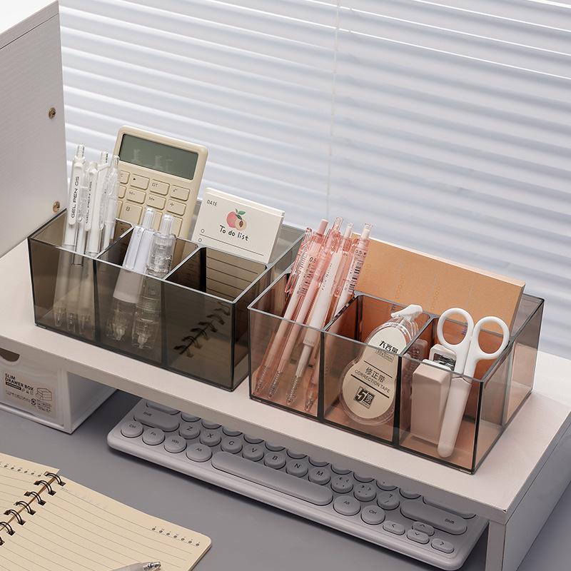 Transparent Acrylic Storage Box Office Student Desktop High-value Large-capacity Pen Holder Multi-function Pen Storage Room