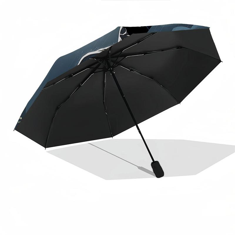 1pc Batman Night Automatic Folding Umbrella - Compact 8-Rib Design, Durable Plastic & Iron1189L