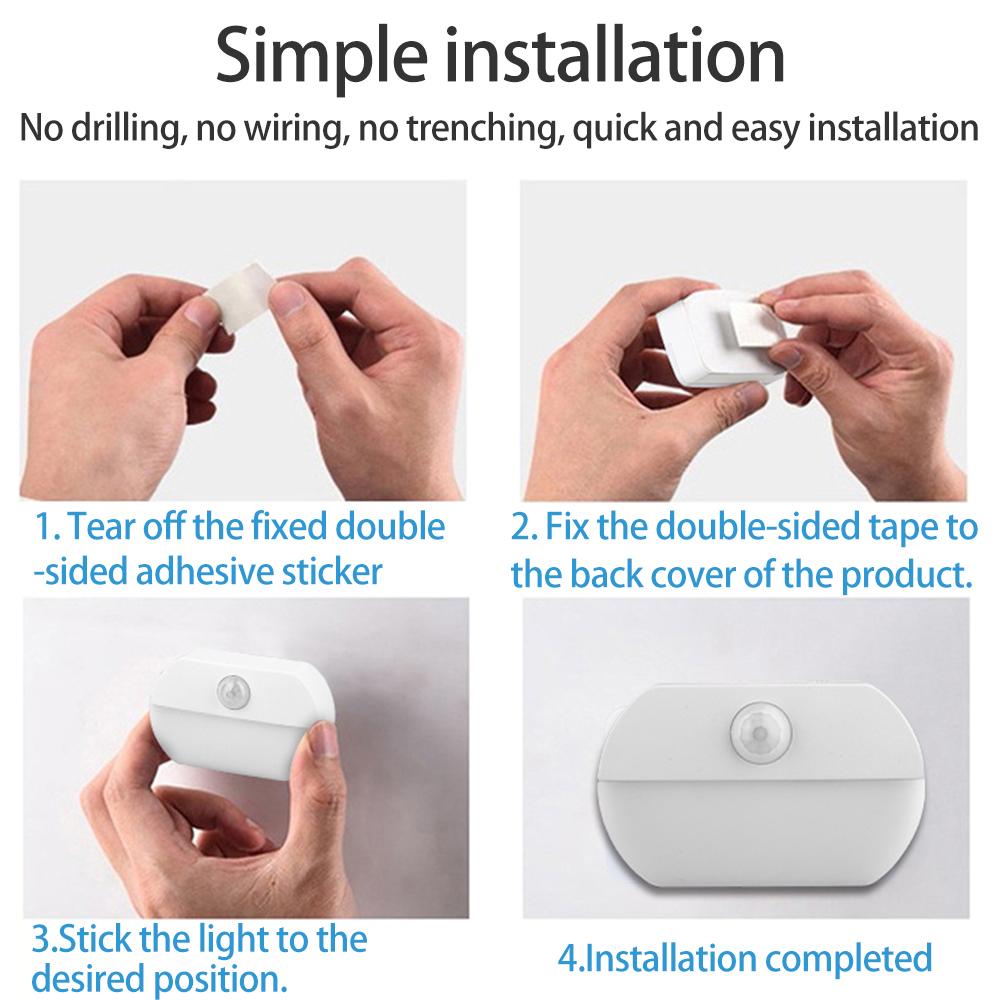 D5 Body Sensor Night Light Smart Sensor Light Bedside Night Light Smart Sensor Multiple Kids Room Lighting Sticky Installation