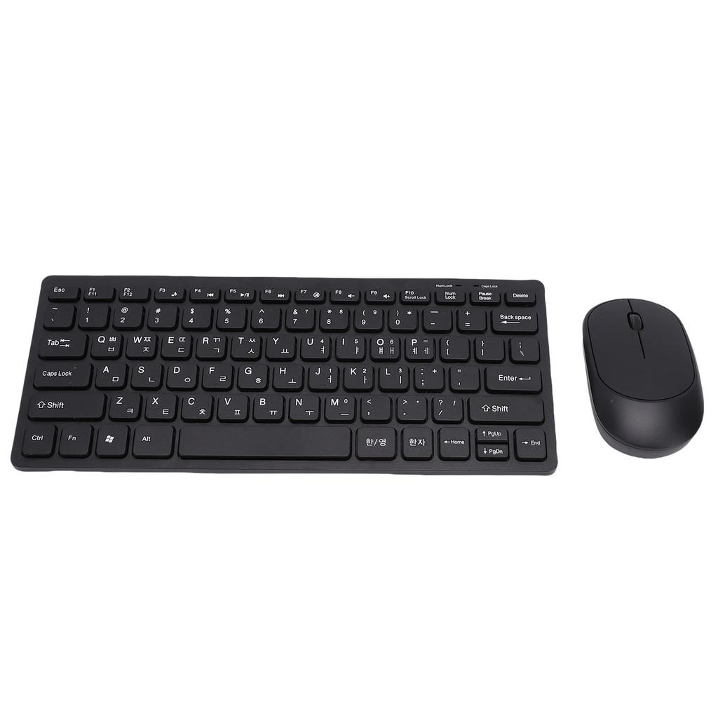 Keyboard Mouse Combo Slim Lightweight 2.4GHz Wireless 78 Key Korean Keyboard with Silent Mouse for PC Laptop