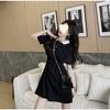 Temperament small black dress new waist polo collar dress small skirt