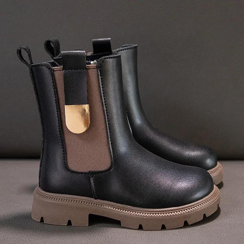 Autumn Winter Girls' Boots Kids Shoes Girl Fall Chelsea Boots British Child Winter Warm Waterproof Ankle Boots