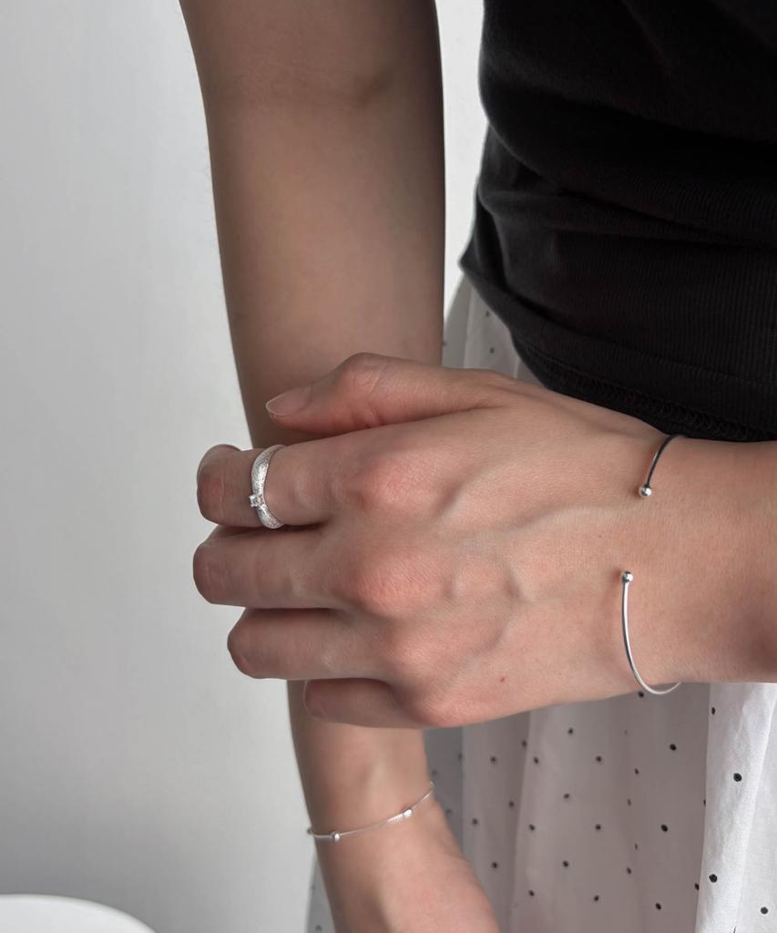Baradu 925 Slim Ball Bangle Bracelet