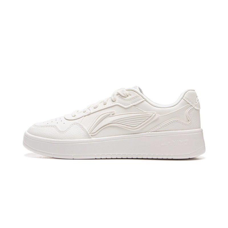 Li Ning Sycee Coverage Slip Resistant And Abrasion Resistant Low Top Skateboard Shoes Men's Mist White AGCV177-1