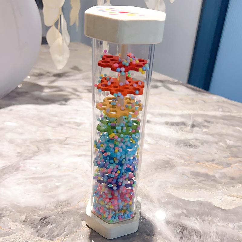 Rain Sound Tube Percussion Instrument Rain Sound Emulator Ringer Tube Rainbow Hourglass Hourbell Early Education Music Class Teaching Aids