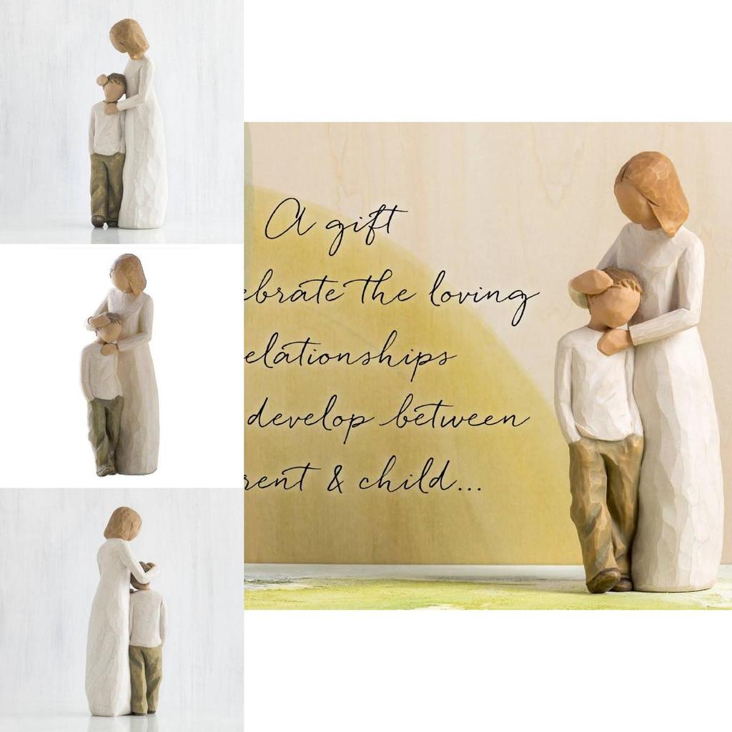 Resin Mother And Son Figurine Gift For Mothers Day And Family Celebration