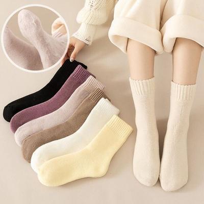 Winterwärmer Verdicken Socke Kaschmir Schneesocken Nahtlose Samtstiefel Boden Schlafsocken Warmhalte-Werkzeug