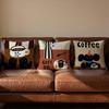 Creative Coffee Illustration Cushion Cover Soft Reversible  Durable Pillow Cover  MultiScene Use for Home  Car Daily Comfort