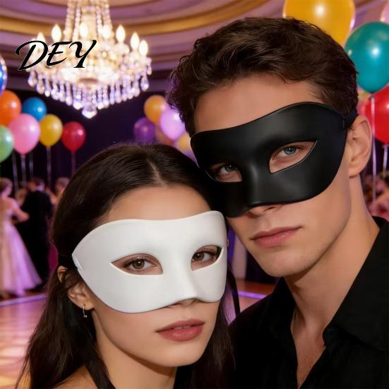 Decorative Party Face Shield Masquerade Masque for Men Women, Venetian Half Durable Plastic Mardi Gras, Ball Proms, Halloween Costume Reusable