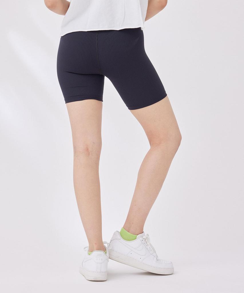 Nergy Year of Ours Ribbed Biker Black Maine Women's Hi-High Shorts, NBS14260, (01)