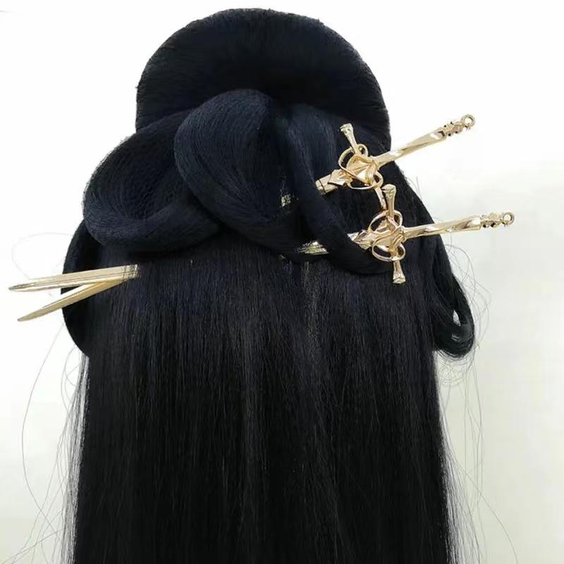 Creative Punk Sword Hair Accessory Hair Clip Women's Curly Hair Chinese Simple Wear-resistant Alloy Hair Stick Hairpin Headband