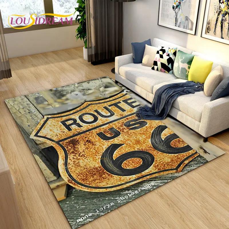 Tarihi Route 66, Ana Yol, mré estrada Alan Kilim, Ev Oturma Odası Yatak Odası Kanepe Paspas Dekor için Halı Halı, Kaymaz Zemin Mat