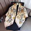 Spring and Autumn new Korean version striped fashion foreign style square scarf women's silk scarf dual-purpose imitation silk shawl scarf headband