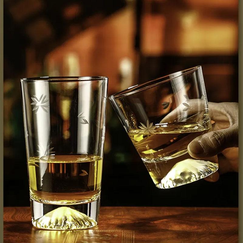 Classic Transparent Snow Mountain Cup Japanese Mount Fuji Whisky Glass Cup Breakfast Milk Drink Beer Wine Fruit Juice Cups