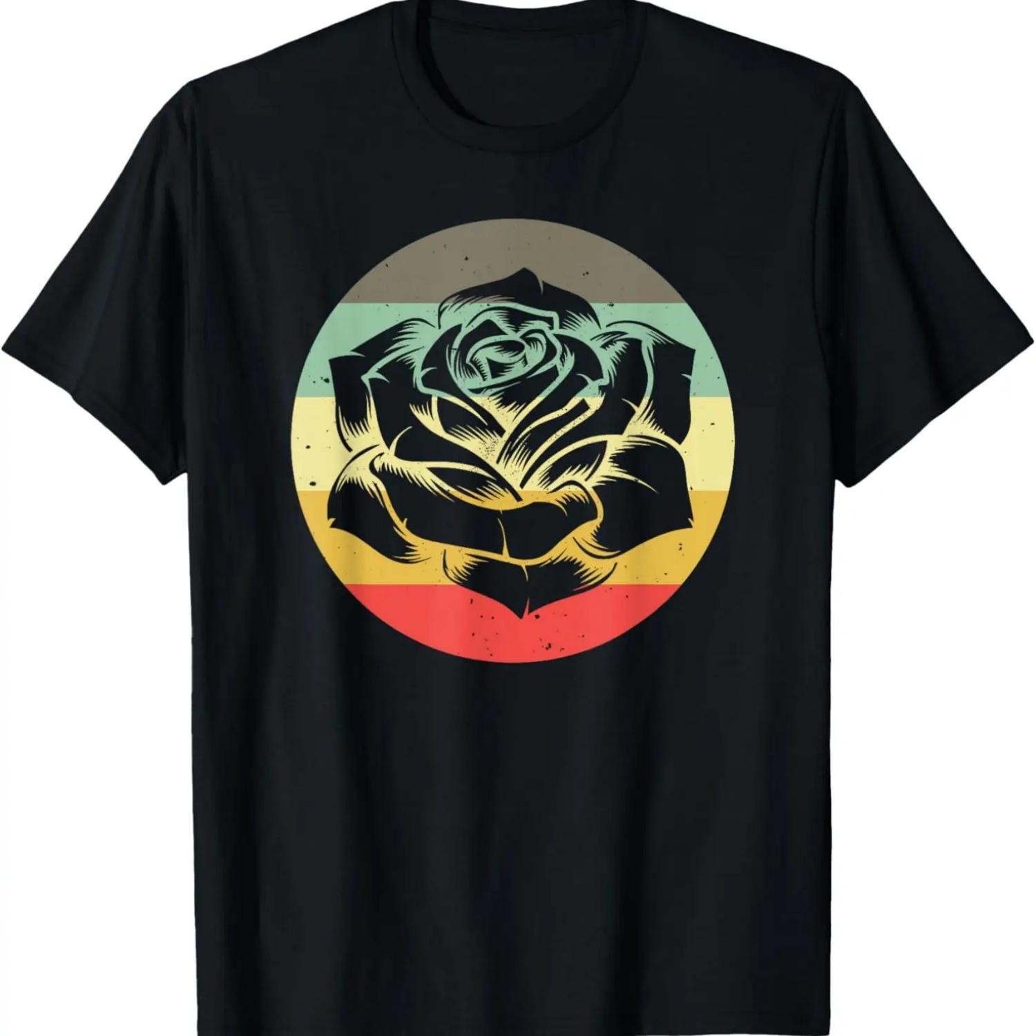 Vintage Art Black Rose Garden Gardener - Retro Rose T-Shirt S чёрный