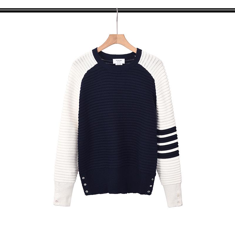 TB BROWIN2025 Herren Pullover im koreanischen Stil mit vier Streifen und Raglanärmeln aus Wolle, Herbst-/Winterkollektion