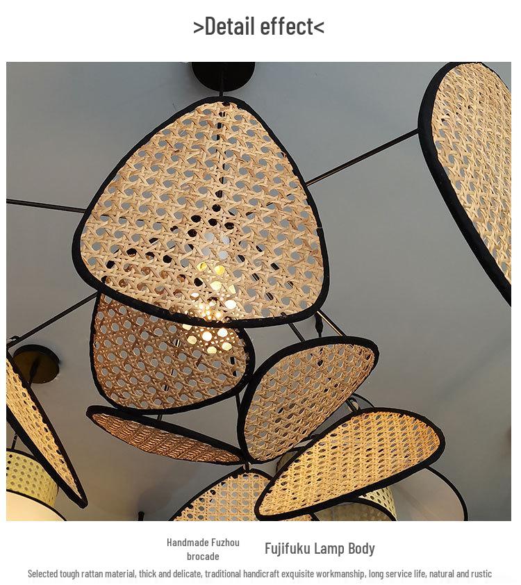 Pre-owned Wabi-sabi Rattan Pendant Lamp for Zen Tea Rooms & Creative Spaces