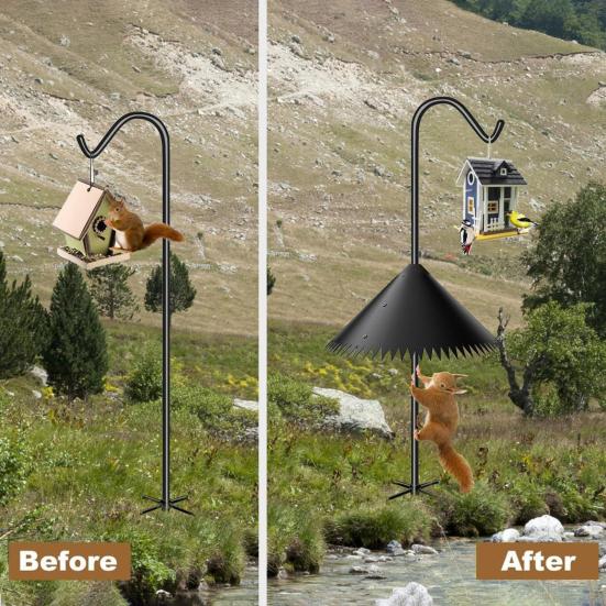 Bird Feeder Baffle Durable Weather-Resistant Rotatable Design Simple Installation Outdoor Pole Mount Squirrel Proof Guard Stopper