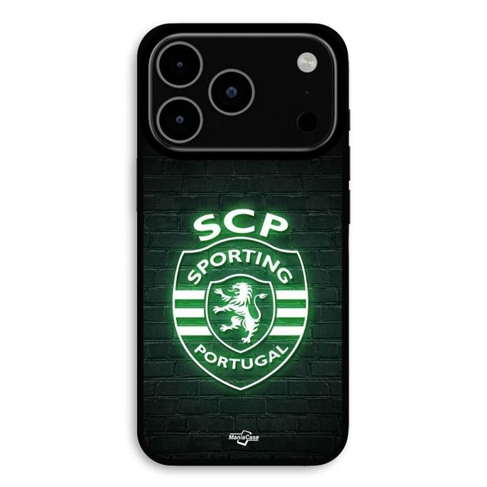 Case For iPhone 17 Pro SCP sporting portugal luminous black background Maniacase nero