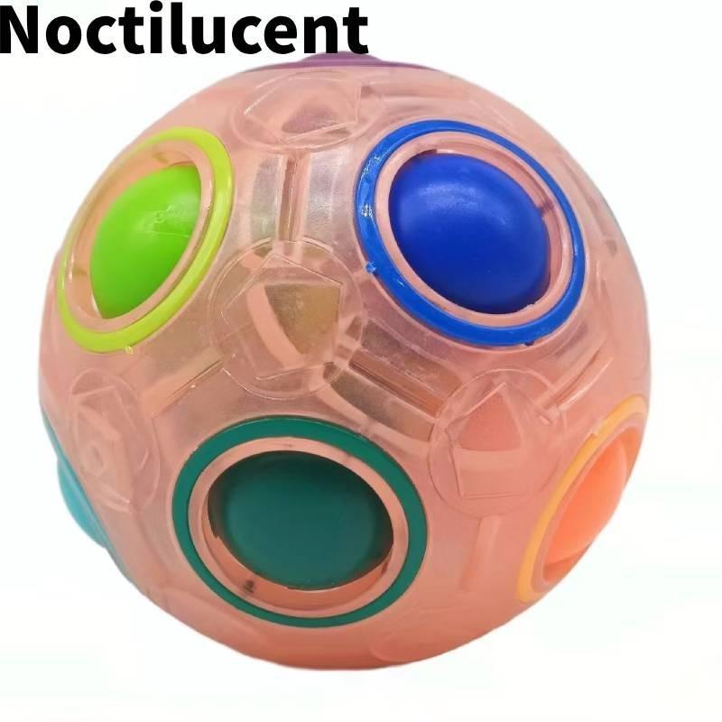 Colorful 12 Hole Magic Ball Stress Relief Toy Creative Rainbow Puzzle For Anxiety