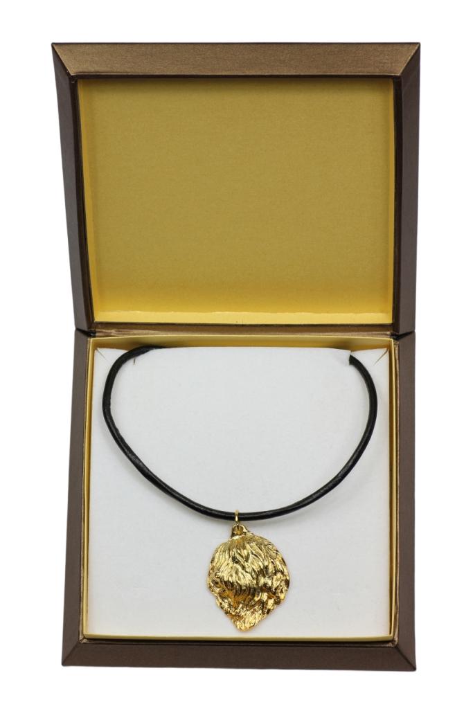 

Polish Lowland Sheepdog, PON, Valee Sheepdog - Dog necklace in gift box, gold-plated pendant for dog fan, striking jewellery by Art-Dog