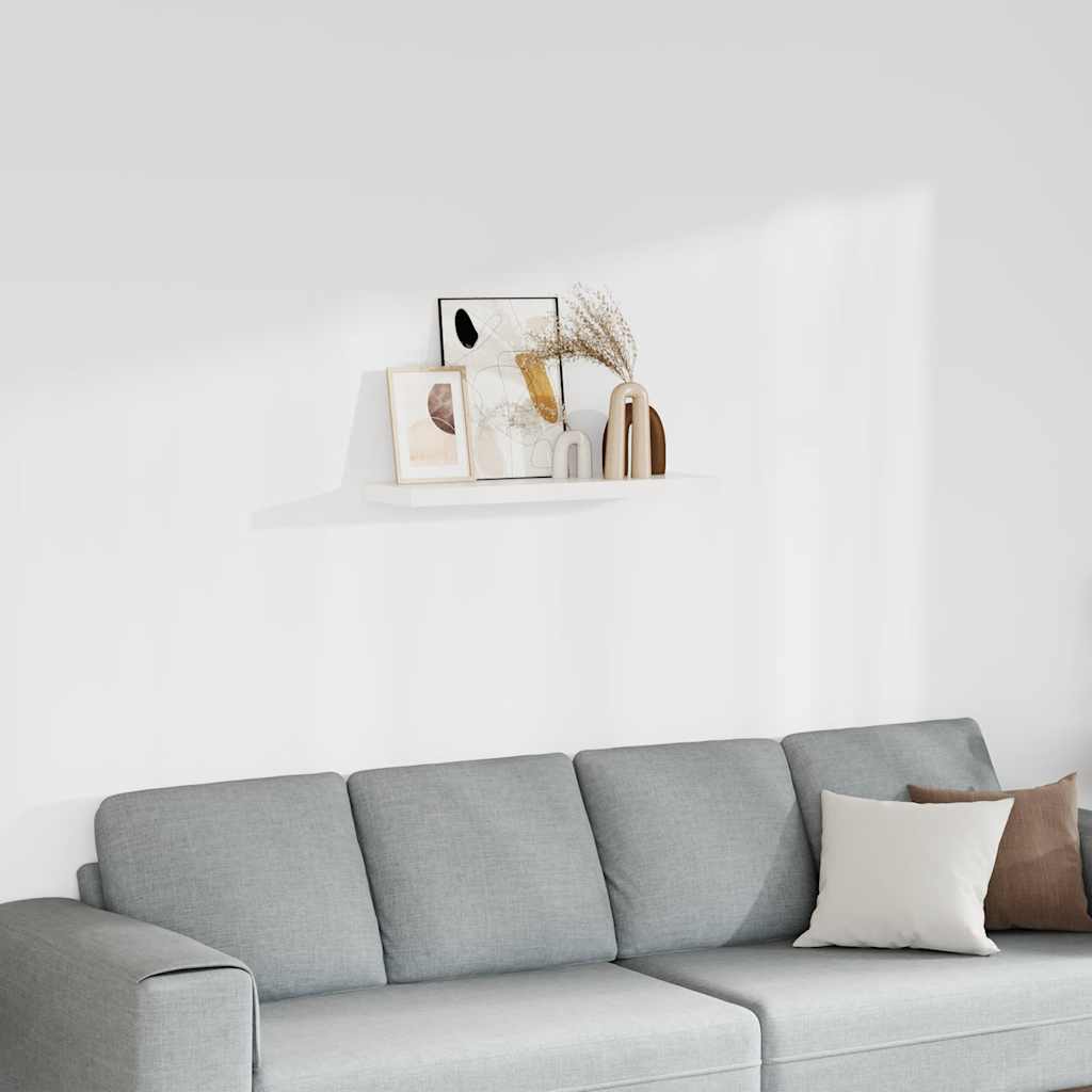 Floating Shelf White 80 X 23.5 X 3.8 Cm MDF