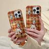 The New Cute Plaid Puppy Mobile Phone Case Is Suitable for Apple 11promax Vortex Iphone11 Protective Case for Women 11.