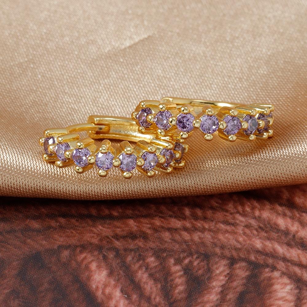 Luxusní nerezové barevné zirkonové kruhové náušnice pro ženy Móda Korejský Huggie Dámské šperky pendientes mujer