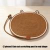 Rounded Pet Scratch Pad for Home Use, Cotton Rope Resting Area with Tail Detail, 2 Piece Set for Floor Use Value