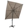 vidaXL Parasol with Aluminum Pole 4-Layer Taupe 250x250 Cm