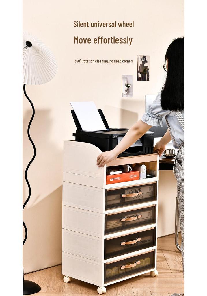 Printer Stand: Multi-Layer Floor Cabinet for Office and Home Use