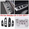 For Mazda CX-5 CX5 2017 - 2024 Car Inner Door Armrest Window Glass Lift Switch Button Panel Cover Trim ABS Interior Accessories