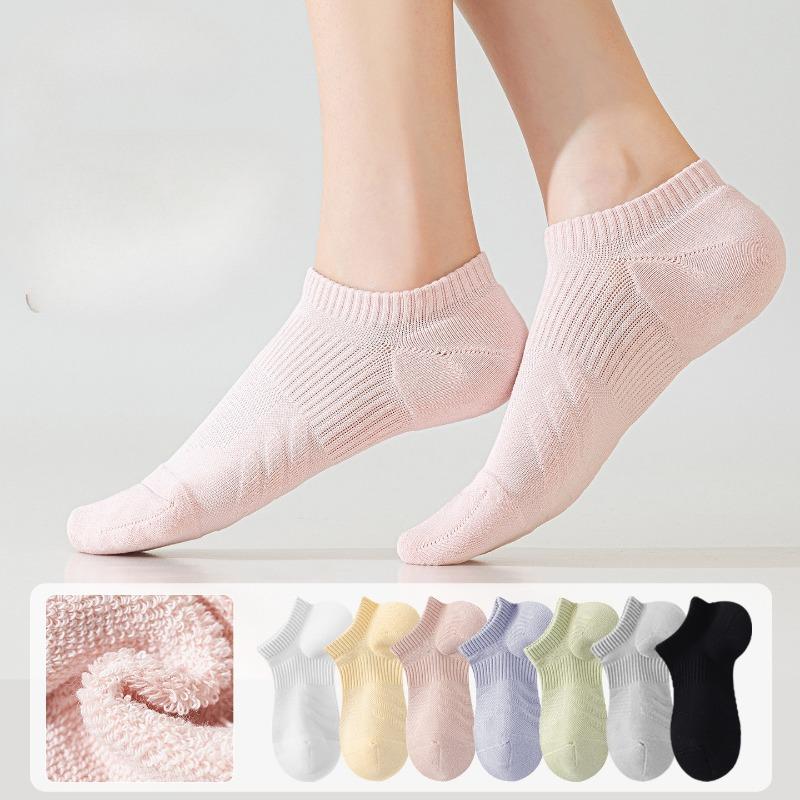 Women's Spring and Summer New Hair Ring All Kinds of Antibacterial Deodorant Mesh Sports Boneless Boat Socks