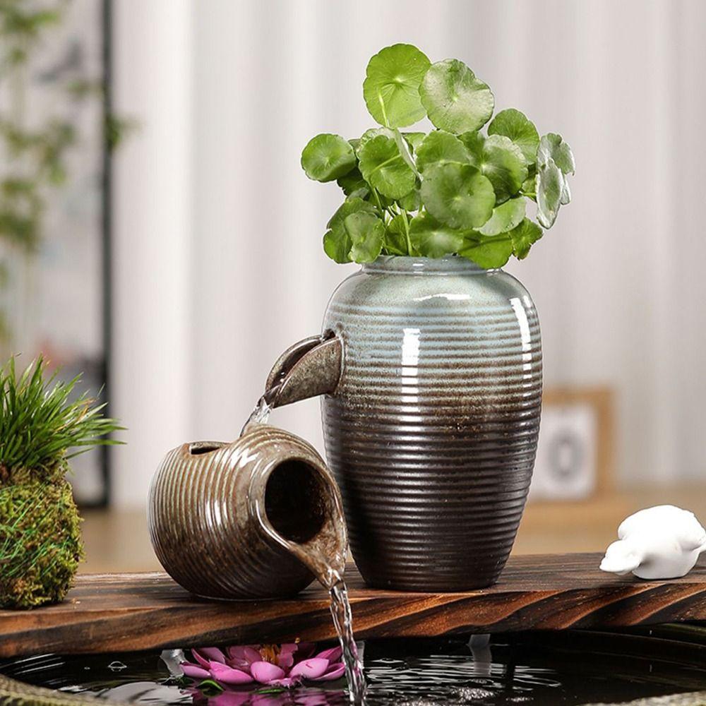 Dekorativní Hliněný Květináč s Cirkulací Vody Květináče Porcelánový Dávkovač Vody Kancelář