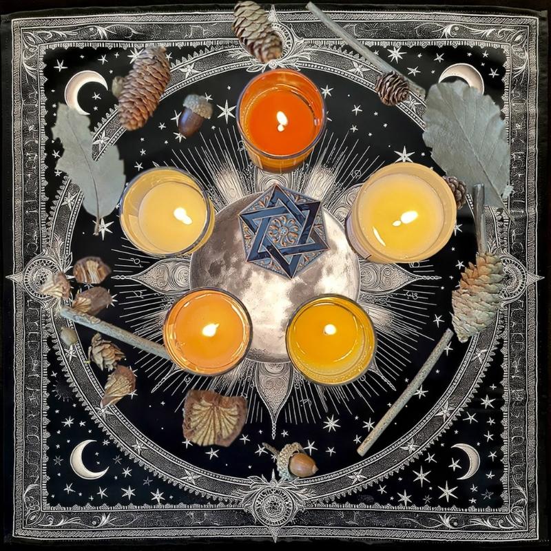 Square Divinations Tapestry Moon Planet Astrology Tablecloth Tarot Tablecloth Table Cloth Witchcrafts Supplies