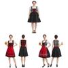 Oktoberfest Costume Women Retro Red Black Tartan Dress For Halloween Event