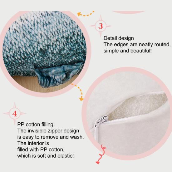 Plush Pillow Lovely Shape Washable Simulation Stuffed Fish Doll Toy Kids Gift