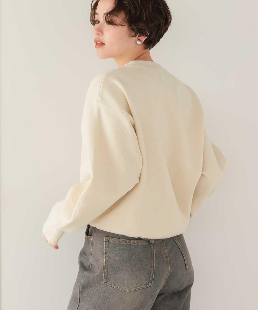 Titibait Crew Neck Free Ivory Sweat-Like Knit, AEXP4181, Women's, Size,
