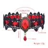 Gothic Sparkling Gemstone Necklace Collar Retro Punk Black Lace Choker Halloween Vintage Chain Vampire Jewelry Accessories New