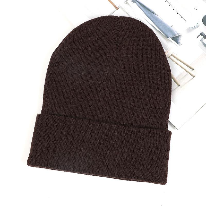 Custom Logo Unisex High Quality Plain Blank Color Winter Hat Cap Acrylic Knitted Beanie