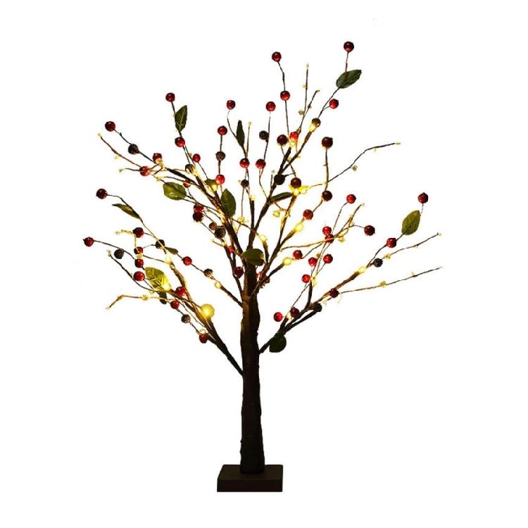 

Christmas Tree Light Leaves Red Berry Tree Lamp Outdoor Garden Yard Decoration червоний