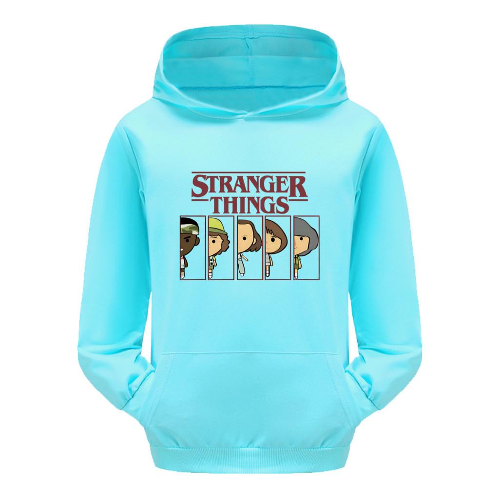 5248 Kids Boys Girls Stranger Printed Casual Long Sleeves Hoodies Top