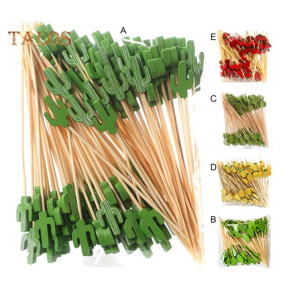 100 Pcs Food Picks Disposable Fine Workmanship Food Grade Wonderful Leaf Shape Food Picks for Bakery